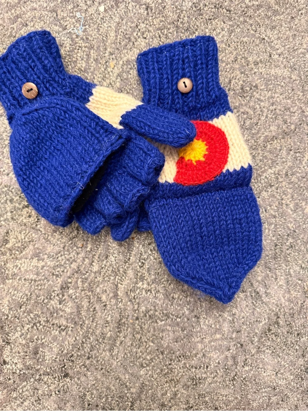 Rising International Colorado Flag Wool Convertible Mittens Glittens Fleece